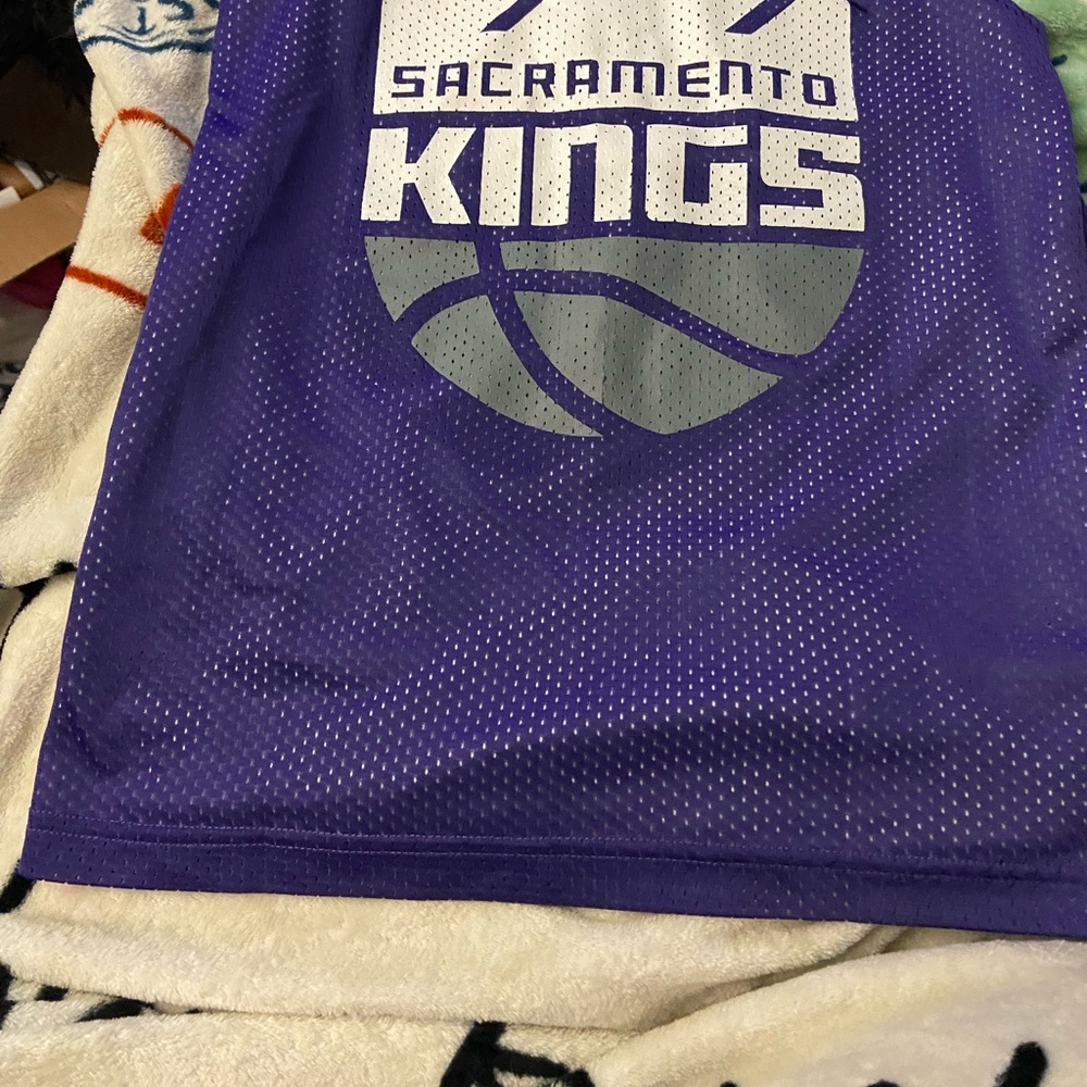 Sport-Tek Youth Mesh Jersey - White and Purple Accents